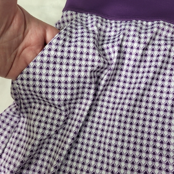 Puma Power Shape Dry Cell Golf Skirt With Pockets. Purple And White. Size XL - Picture 6 of 11